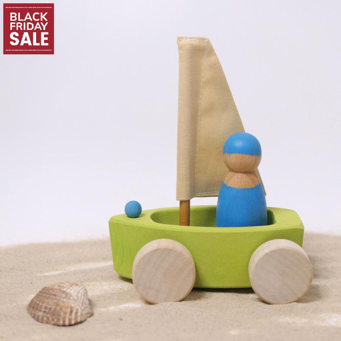 Grimm's Land Yacht with Sailor, Small-Simply Green Baby