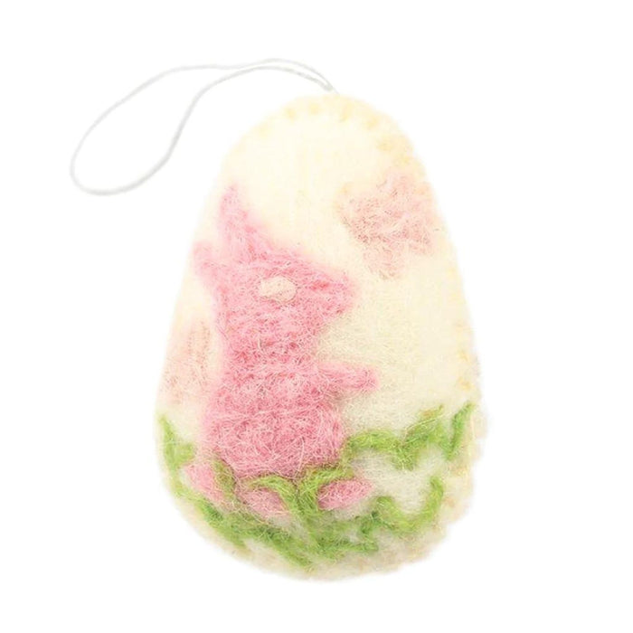 Wool Felt Easter Egg Ornament, Bunny