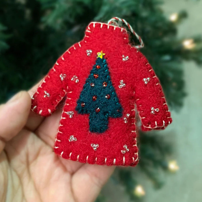 Wool Felt Sweater Ornament