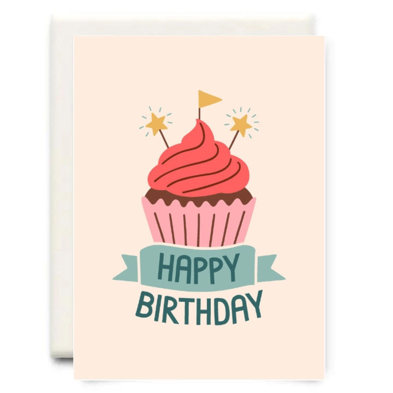 Happy Birthday | Red Cupcake Birthday Card
