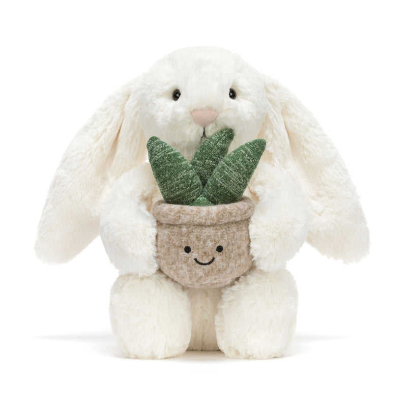 Cream Bunny with Plant