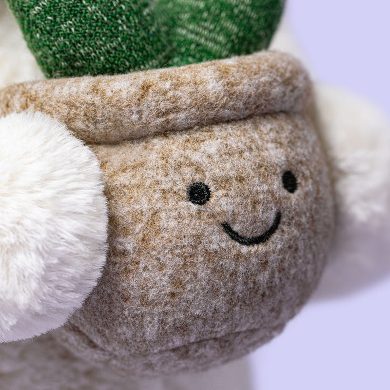 Cream Bunny with Plant