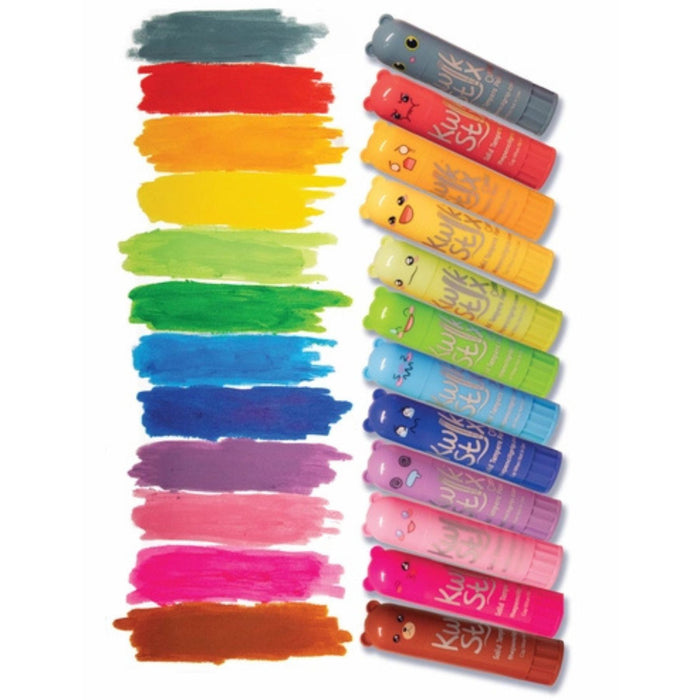 Solid Tempera Paint - Cuties, 12 Colours