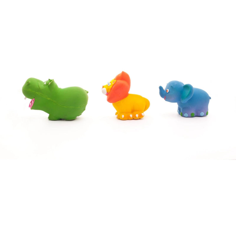 Natural Rubber Toy - Mini Safari Set  with Squeaker