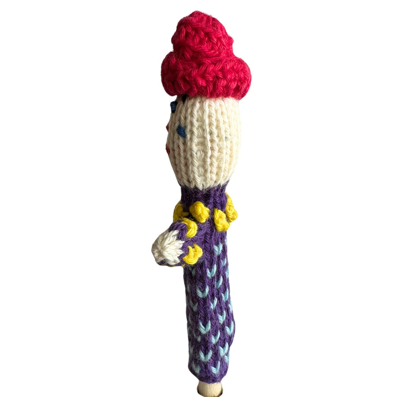 Organic Cotton Finger Puppet - Clown