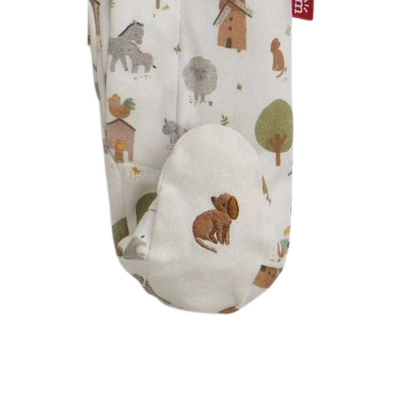 Organic Cotton Magnetic Footie - Funny Farm