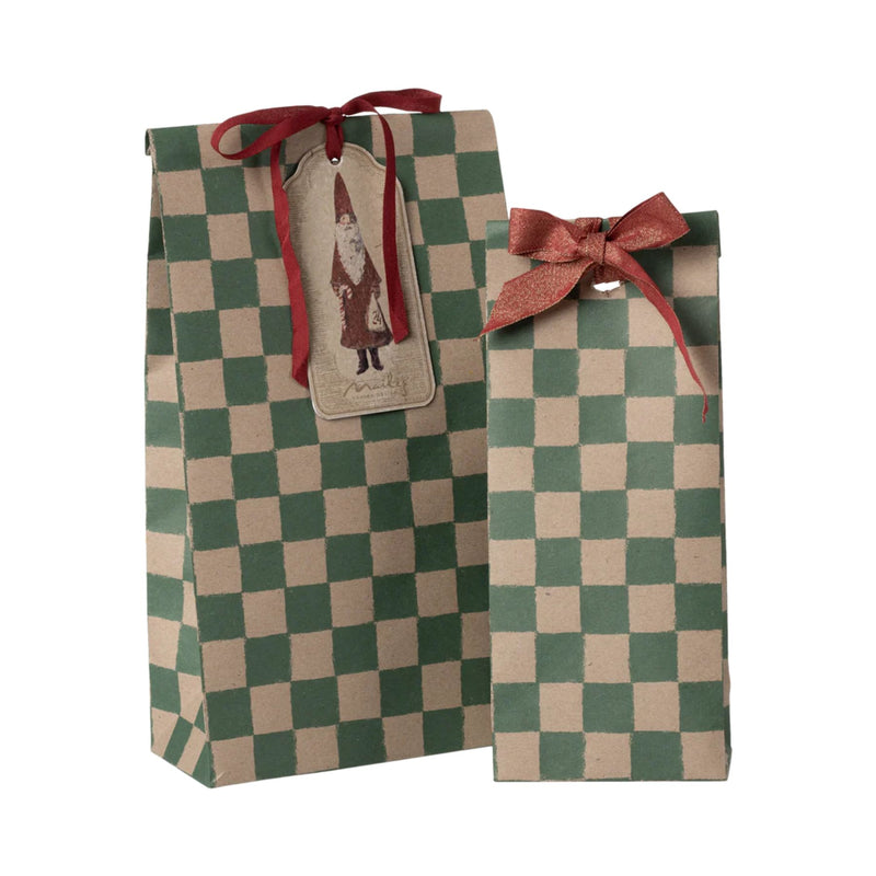 Gift Bag, Checker Green