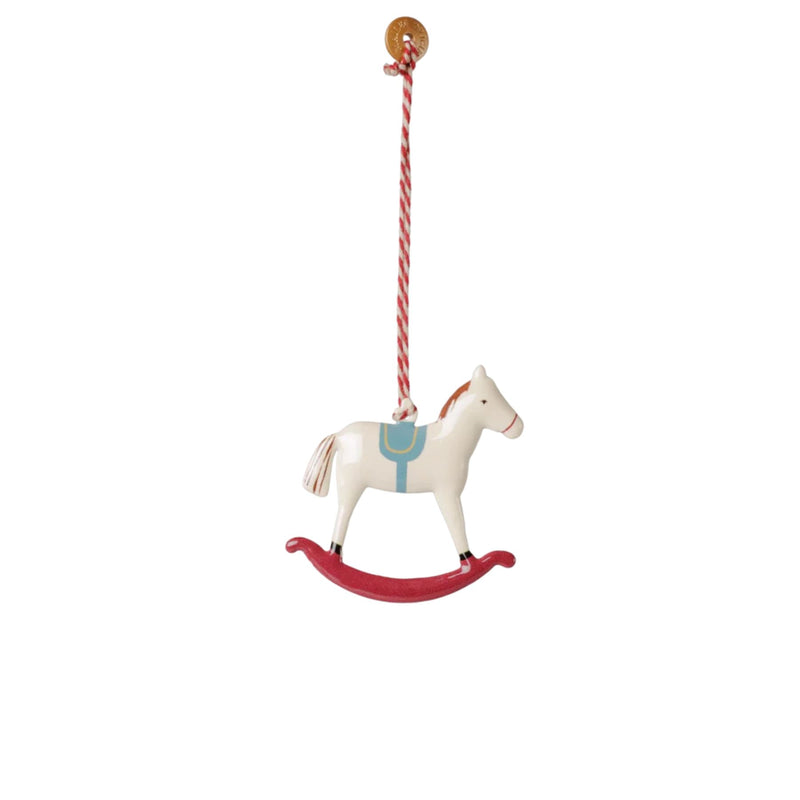 Metal Ornament, Rocking Horse Red