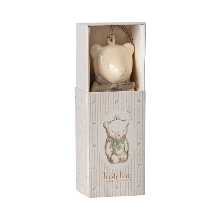 Metal Ornament, Teddy Bear in Gift Box