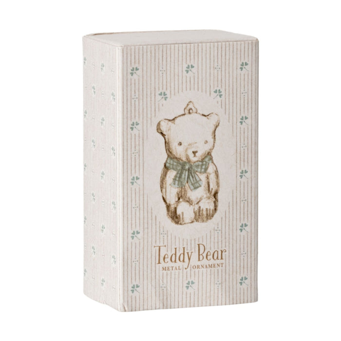 Metal Ornament, Teddy Bear in Gift Box