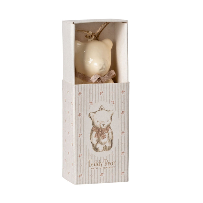 Metal Ornament, Teddy Bear in Gift Box