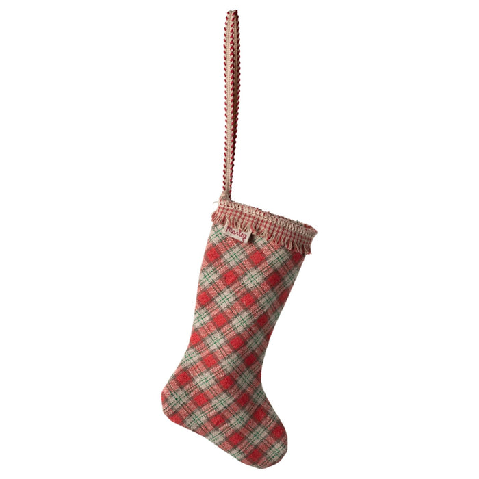 Stocking Ornament, Checker Red