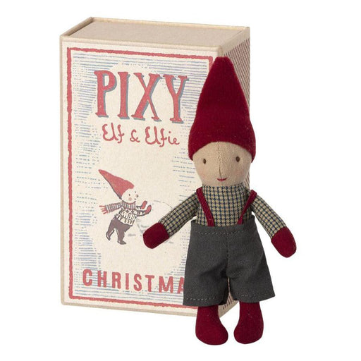 Maileg Pixy Elf in Matchbox, Boy-Simply Green Baby