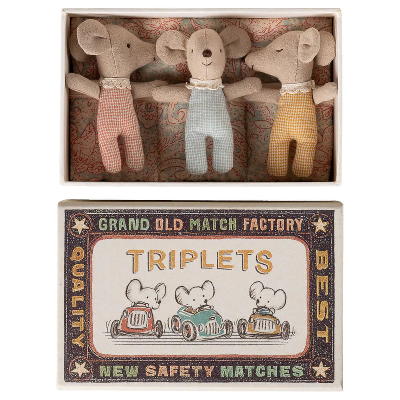 Triplets, Baby Mice in Matchbox, Checker