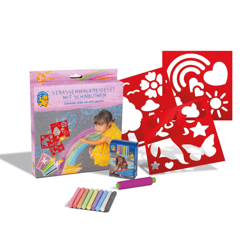 Sidewalk Chalk Set with Unicorn Stencils