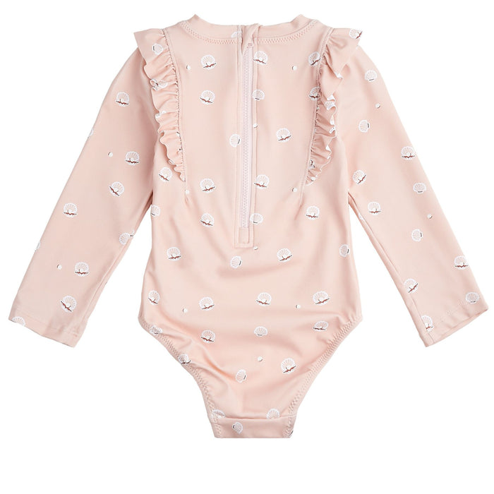 Long Sleeve Swimsuit, Pearl Shell Pink