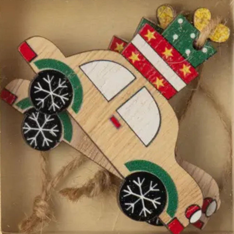 Mini Printed Wood Ornaments, Car