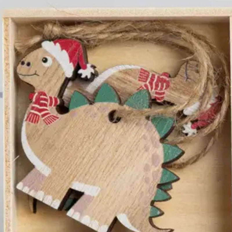 Mini Printed Wood Ornaments, Dino