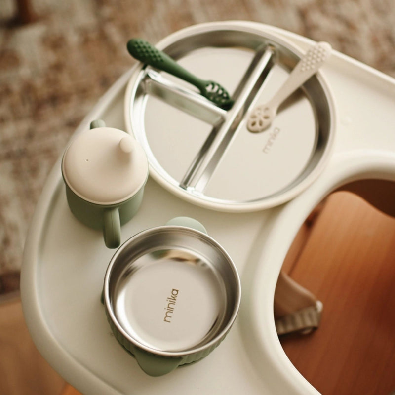 Stainless Steel Divided Plate with Silicone Suction Base