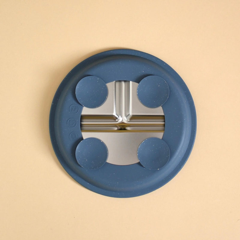 Stainless Steel Divided Plate with Silicone Suction Base