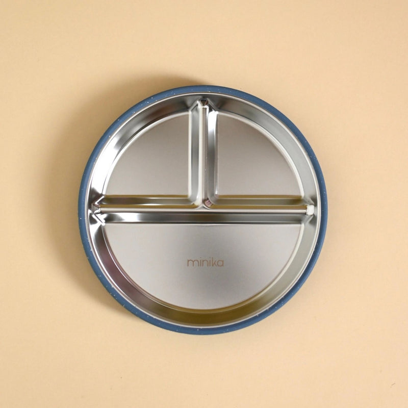 Stainless Steel Divided Plate with Silicone Suction Base