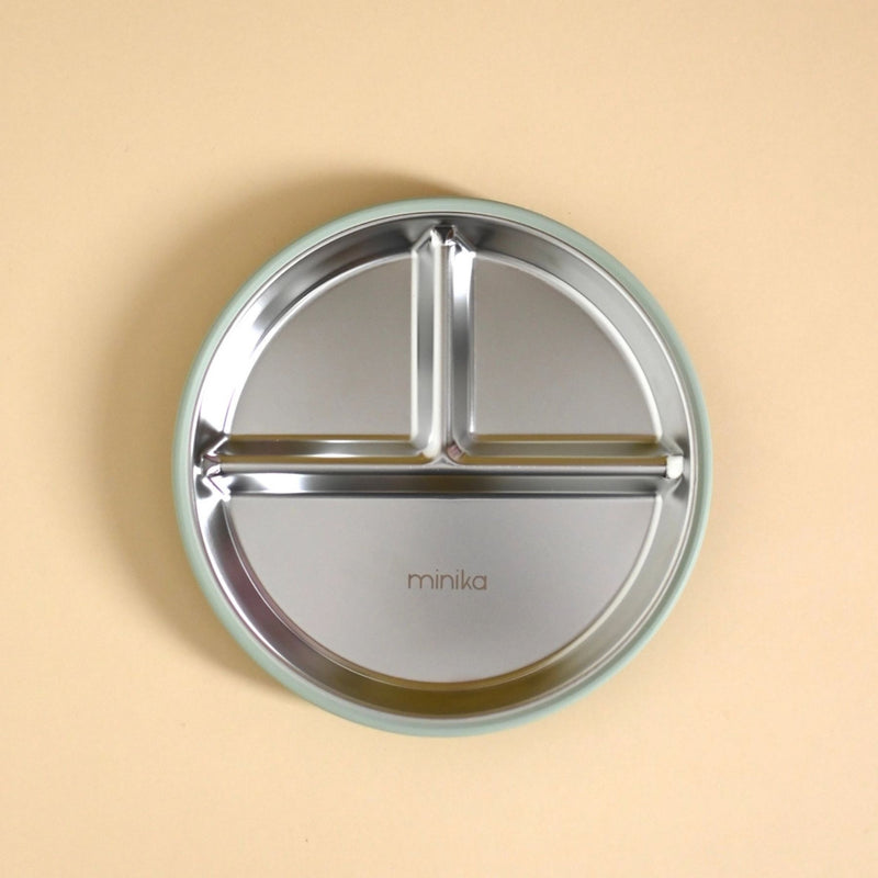 Stainless Steel Divided Plate with Silicone Suction Base