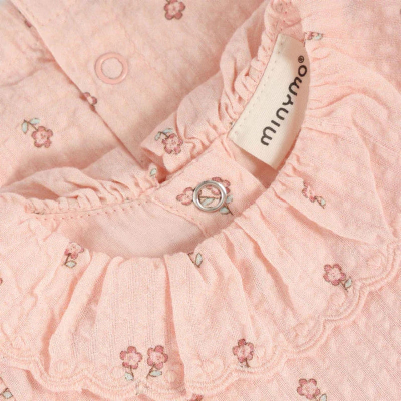Muslin Dress Peach Flower