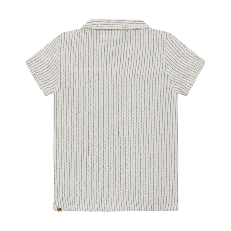 Organic Muslin Vertical Blue Stripe Shirt