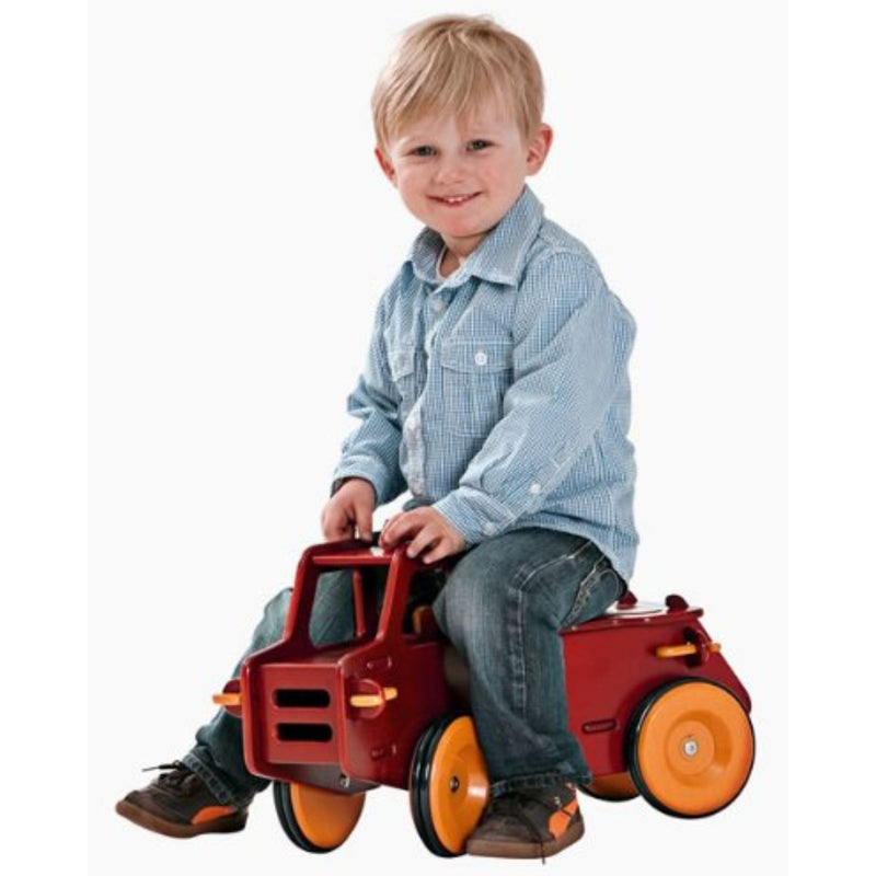 Wooden Baby Ride-On Truck, Red
