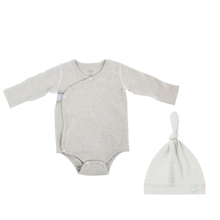 Organic Cotton Ribbed Kimono + Knotted Hat Gift Set