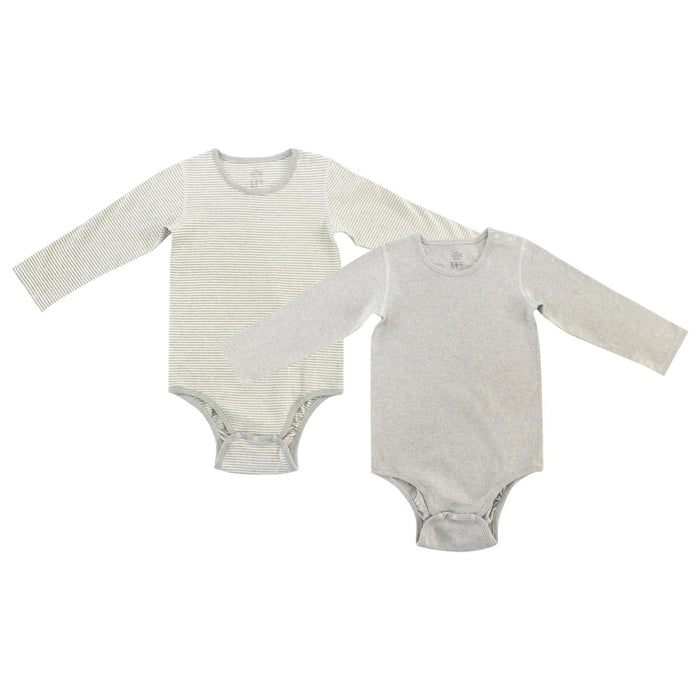 Organic Cotton Long Sleeve Onesie + Harem Pants Set - Dark Grey