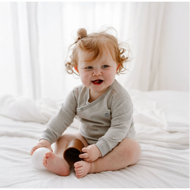 Organic Cotton Basic, Ribbed Kimono LS Onesie