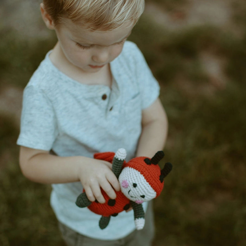 Organic Cotton Ladybug Rattle