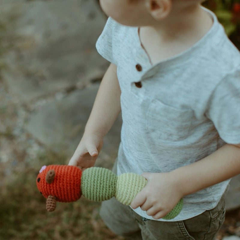 Organic Cotton Caterpillar Rattle