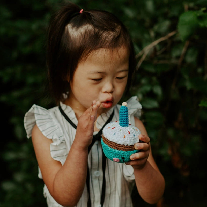 Organic Cotton Cupcake with Candle Rattle