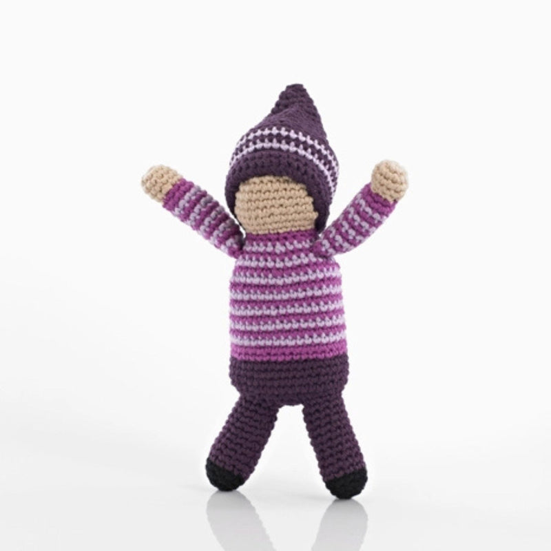 Organic Cotton Waldorf Pixie Doll Rattle