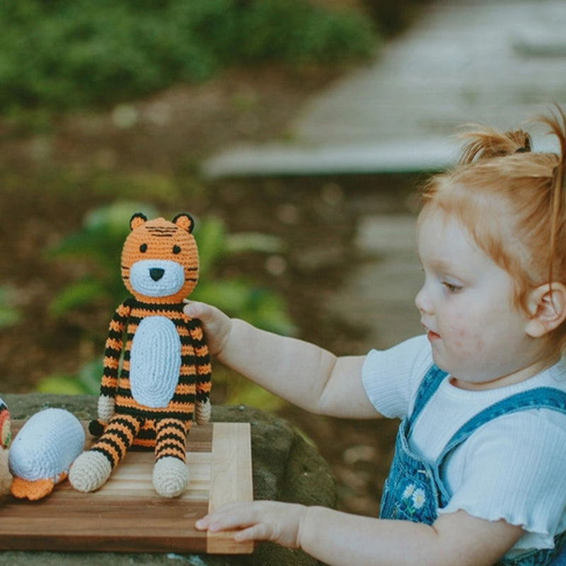 Organic Cotton Tiger Rattle