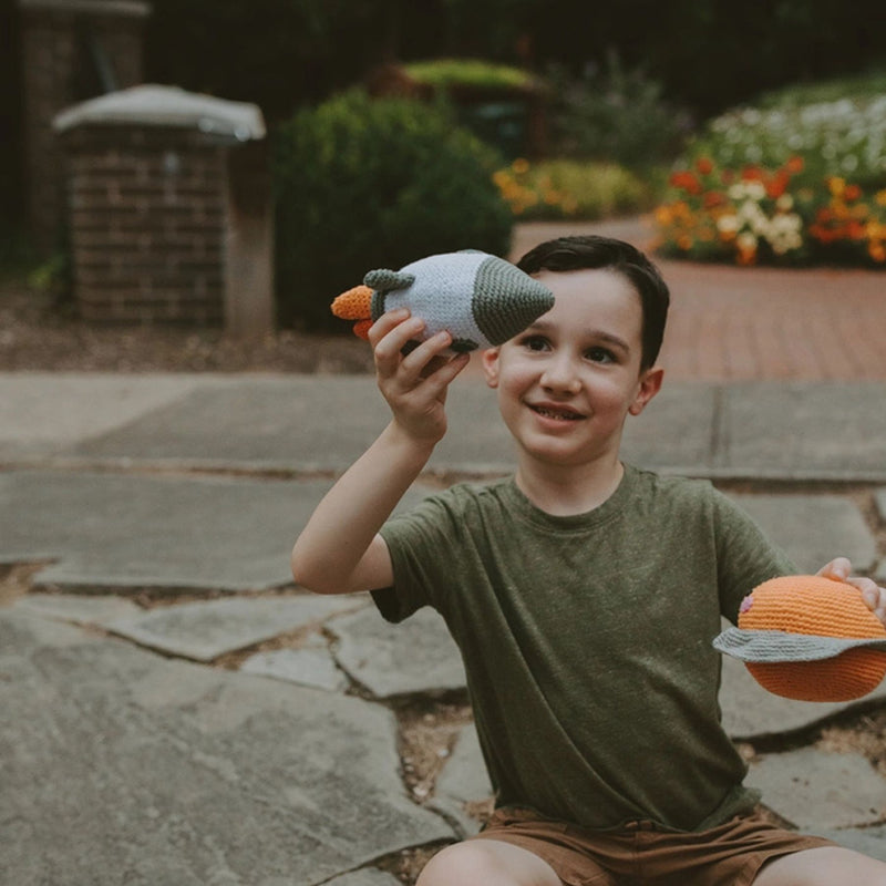Organic Cotton Space Rocket Rattle