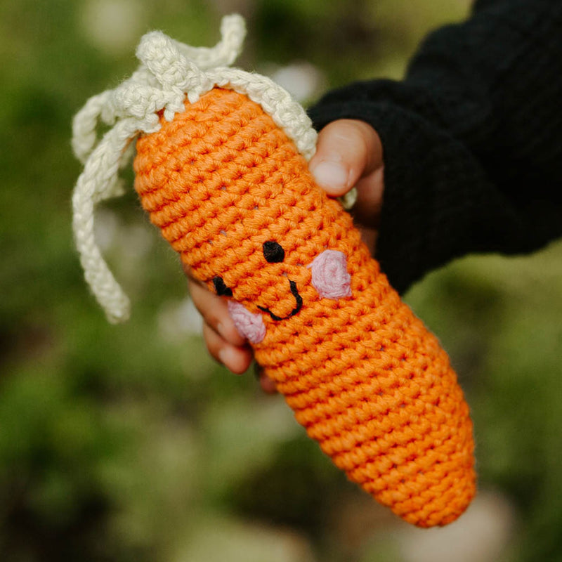 Organic Cotton Baby Carrot Rattle