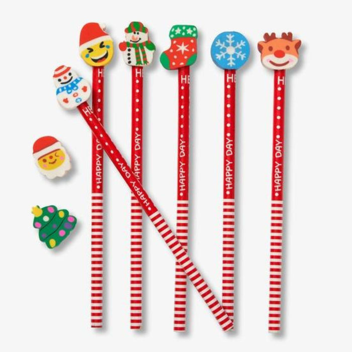 Pencil with Christmas Themed Eraser Topper