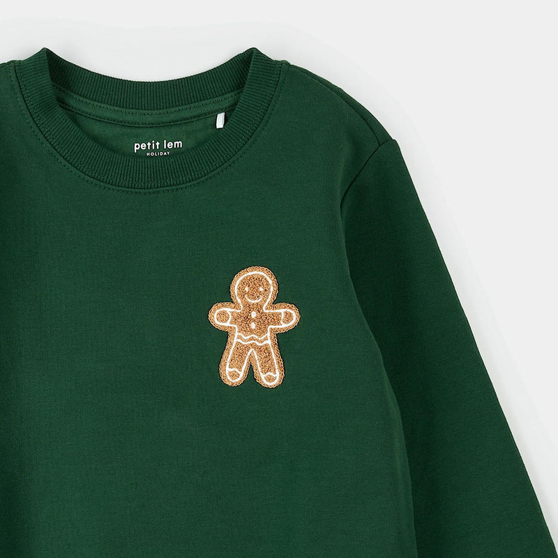 Forest Green Embroidered Gingerbread Sweatshirt