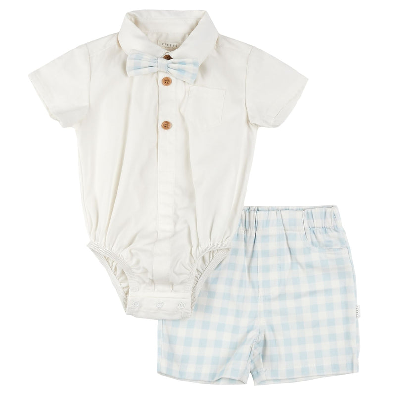 Poplin Shirt + Checked Short 3pc Set