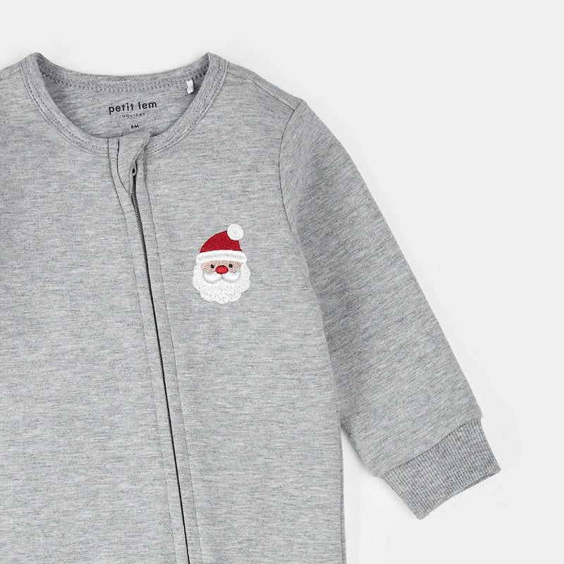 Heather Grey Santa Baby Playsuit