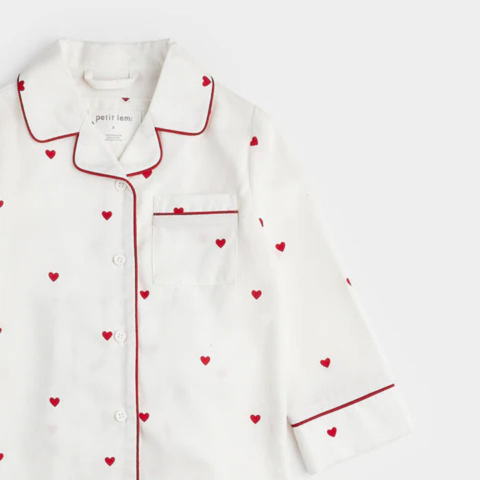 Small Hearts on Poplin PJ Set