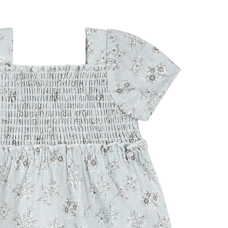 Vintage Floral on Powder Blue Dress Set