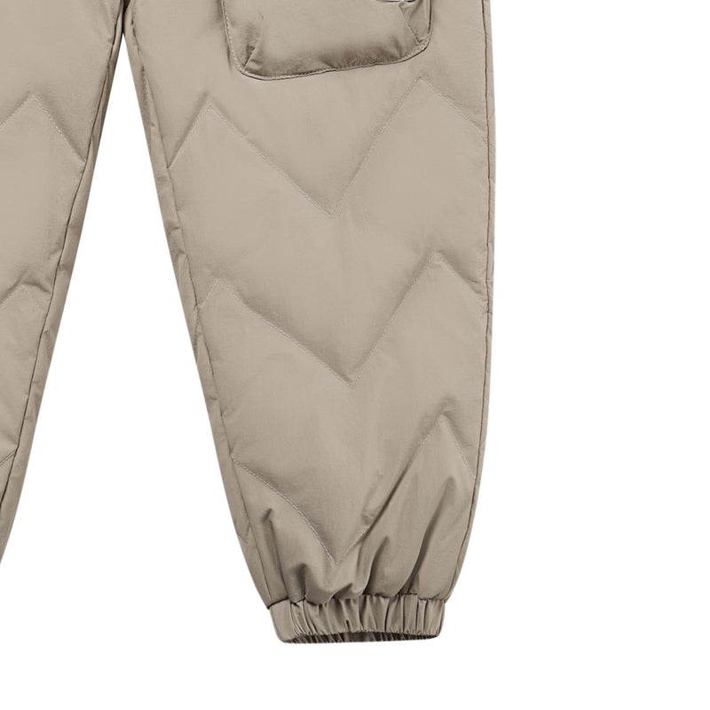 Recycled Nylon Taslon Kids Quilted Cargo Down Pants