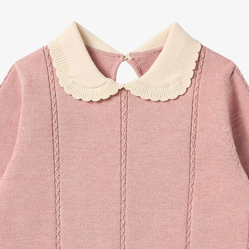 Cable Knit Dress - Old Rose