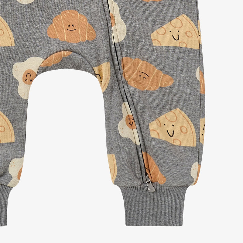 French Terry Smiley Side Up Hooded Romper