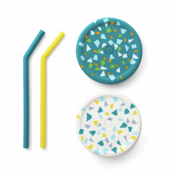 Silicone Straw + Lid Set