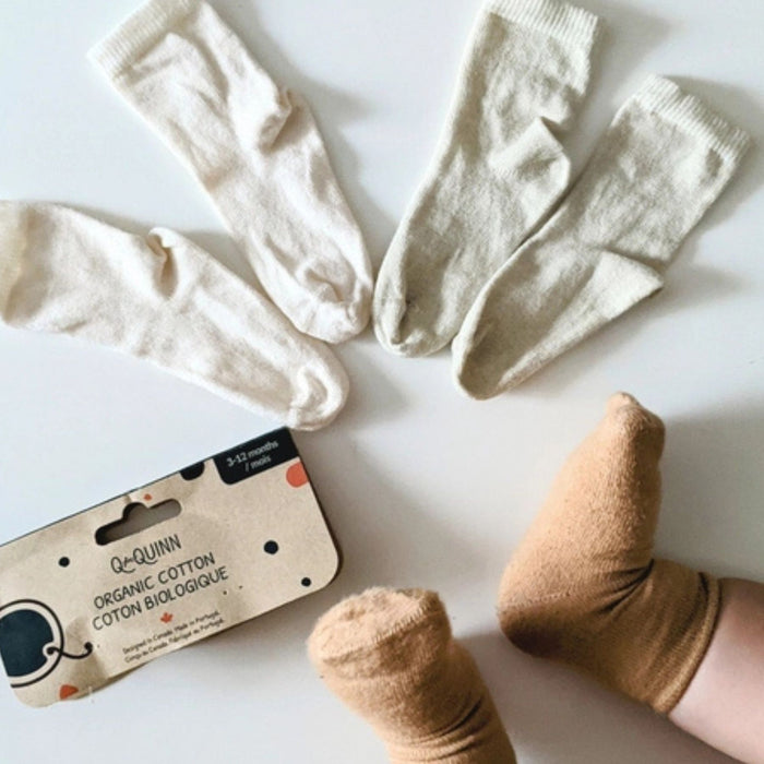 Pure (no Dye) Organic Cotton Baby Socks (3 pairs)